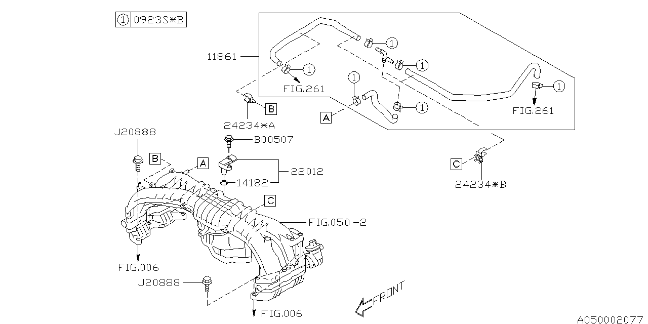 Diagram INTAKE MANIFOLD for your 2002 Subaru Impreza   