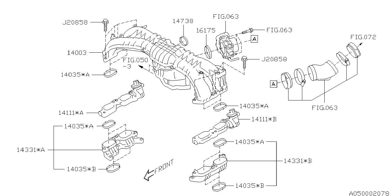 Diagram INTAKE MANIFOLD for your 2019 Subaru Impreza   