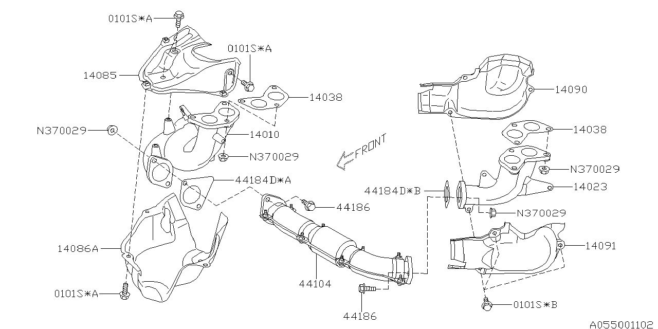 Diagram EXHAUST MANIFOLD for your 2002 Subaru WRX  SEDAN 