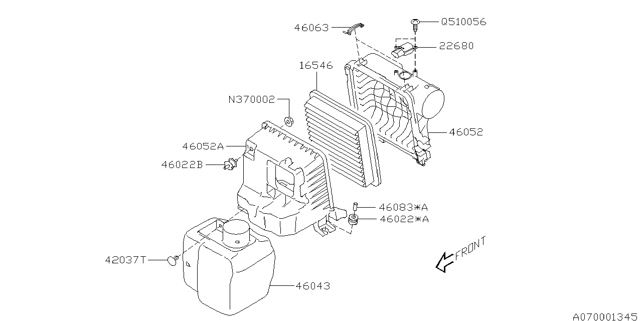 Diagram AIR CLEANER & ELEMENT for your 2021 Subaru Crosstrek  EYESIGHT 