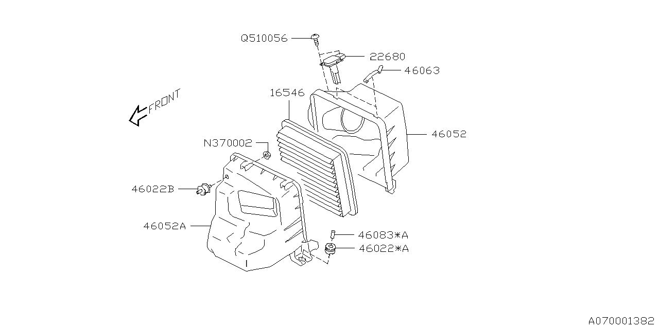 Diagram AIR CLEANER & ELEMENT for your 2012 Subaru WRX  SEDAN 