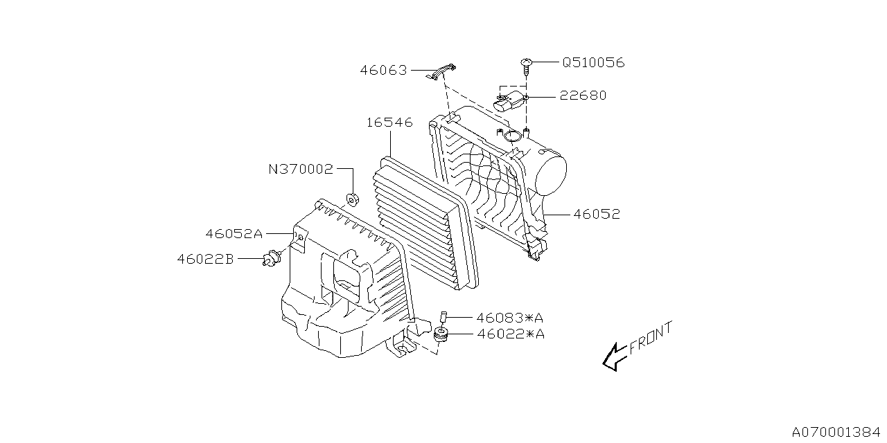 Diagram AIR CLEANER & ELEMENT for your Subaru