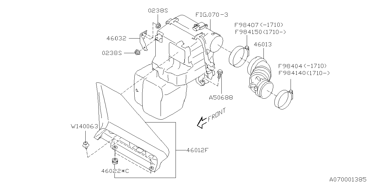 Diagram AIR CLEANER & ELEMENT for your 2019 Subaru WRX S209  