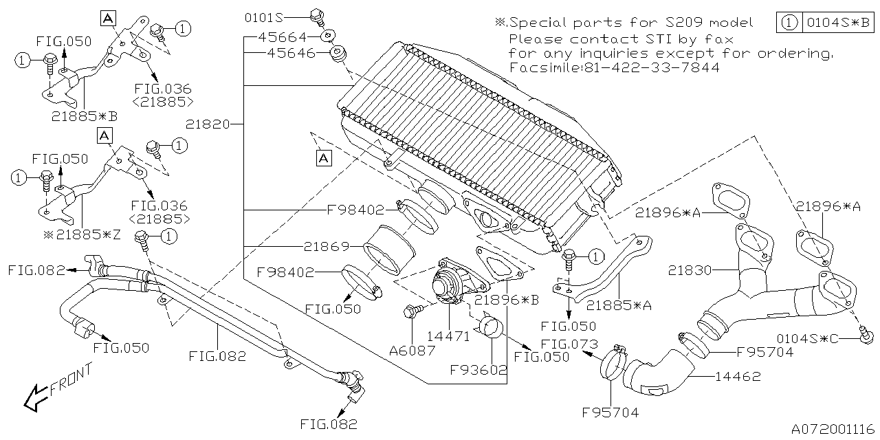 Diagram INTER COOLER for your 2006 Subaru Impreza 2.5L AT Sedan 