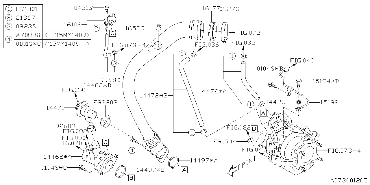 Diagram AIR DUCT for your 2024 Subaru Legacy  R Sport SEDAN 