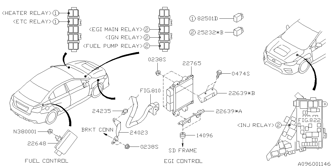 Diagram RELAY & SENSOR (ENGINE) for your Subaru
