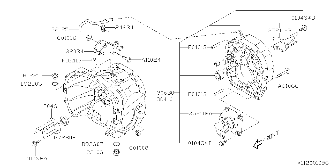 Diagram MT, CLUTCH HOUSING for your Subaru WRX  