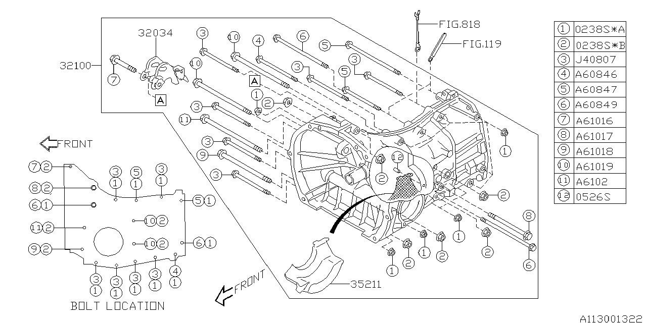 Diagram MT, TRANSMISSION CASE for your 2022 Subaru STI   