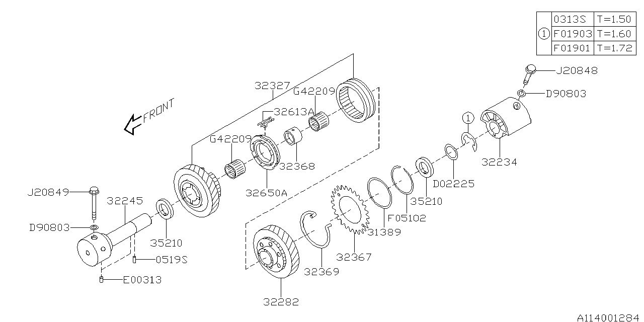 Diagram MT, MAIN SHAFT for your 2020 Subaru Impreza   