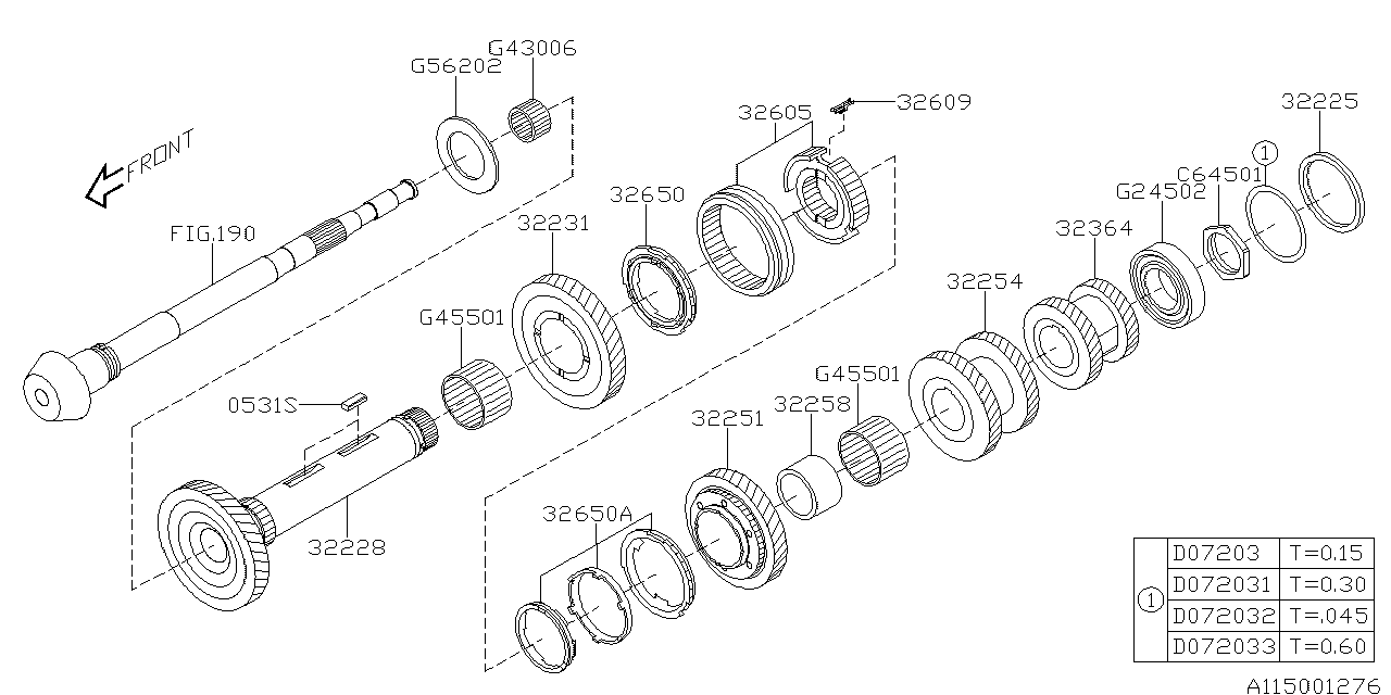 Diagram MT, DRIVE PINION SHAFT for your 2010 Subaru Impreza  GT Wagon 