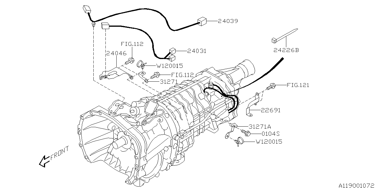 Diagram MT, TRANSMISSION HARNESS for your Subaru