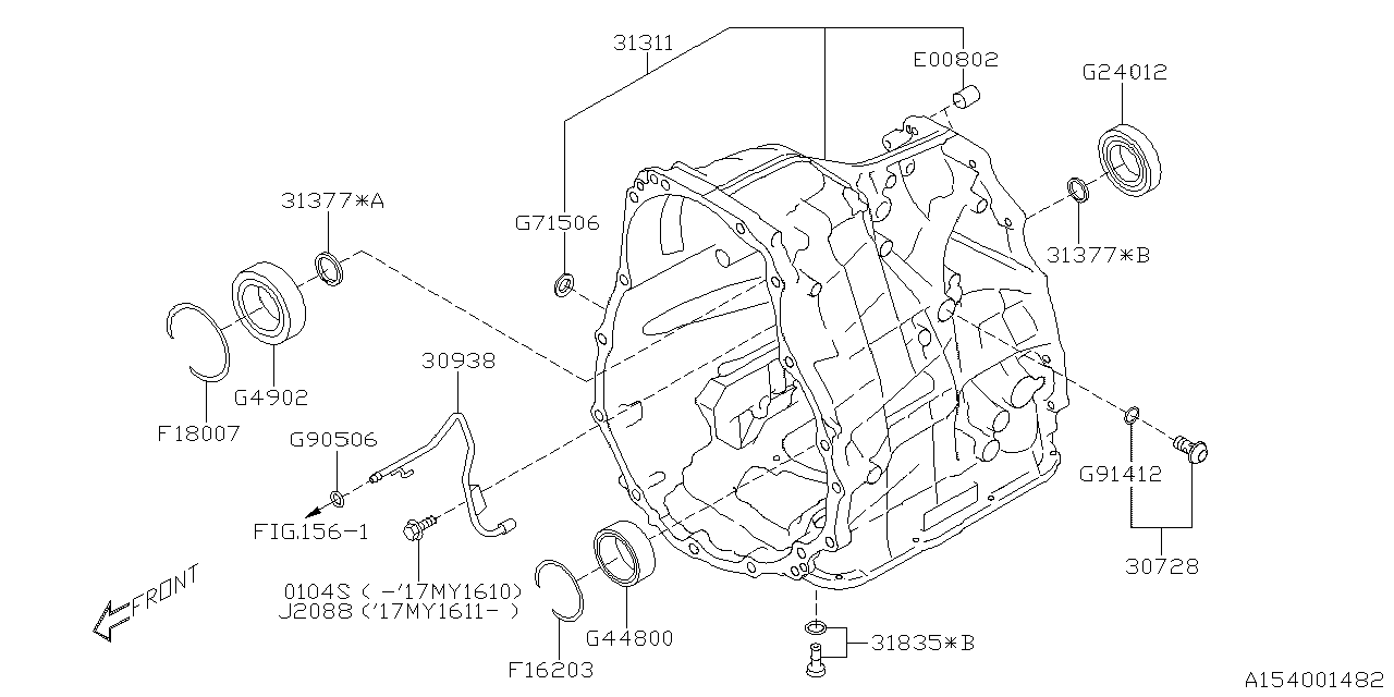 Diagram AT, TRANSMISSION CASE for your 2006 Subaru Legacy  GT(OBK:XT) SEDAN 