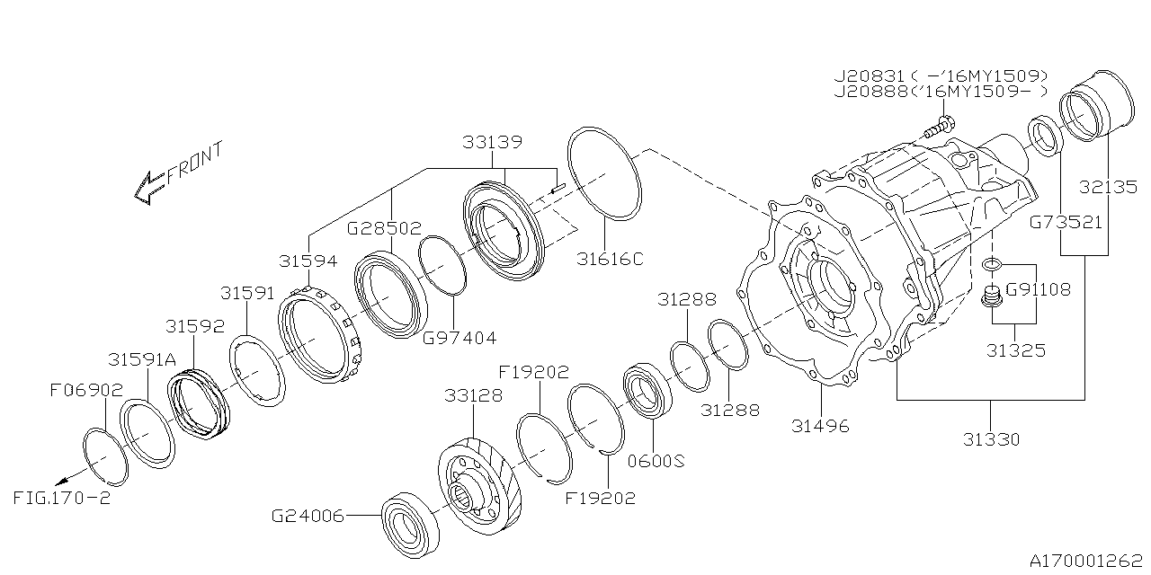 Diagram AT, TRANSFER & EXTENSION for your 1987 Subaru RS   