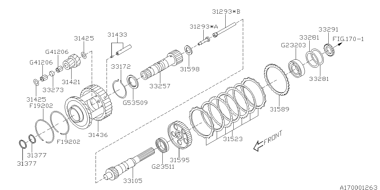 Diagram AT, TRANSFER & EXTENSION for your Subaru