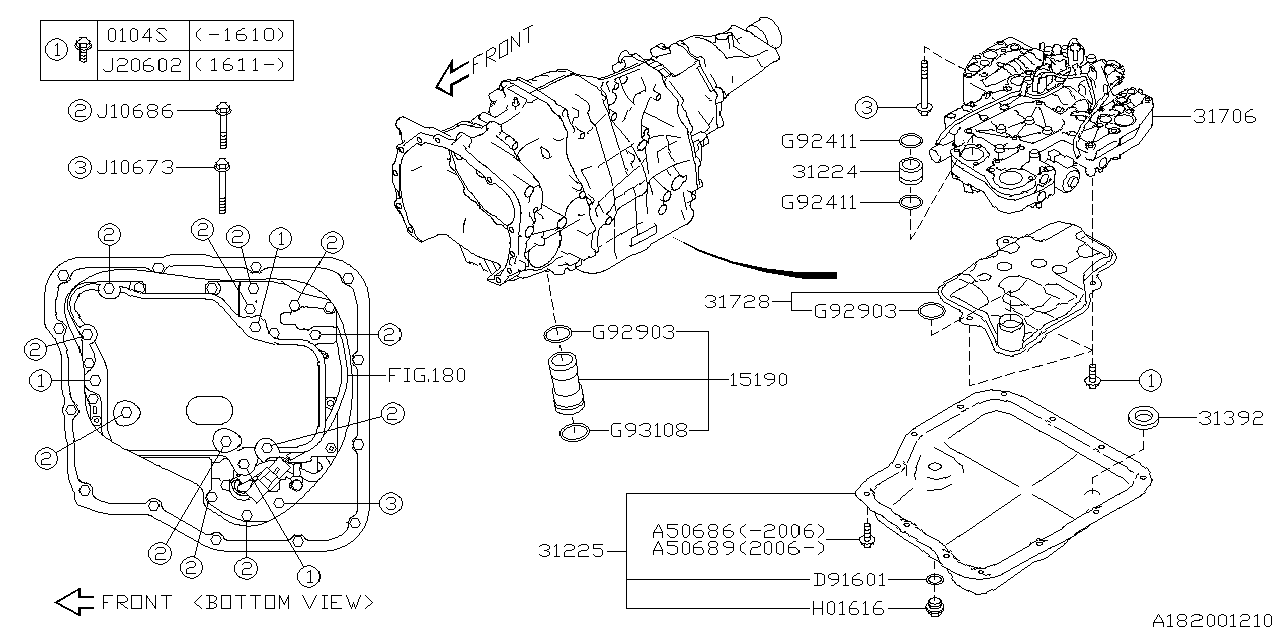 Diagram AT, CONTROL VALVE for your 2016 Subaru WRX   