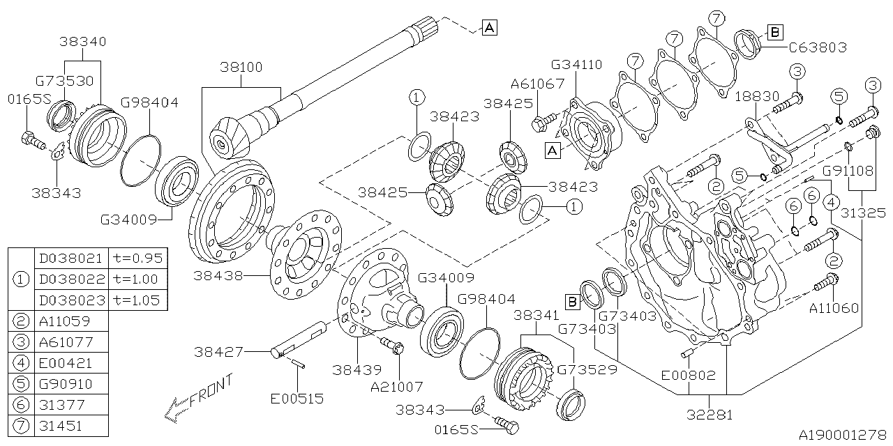 Diagram DIFFERENTIAL (TRANSMISSION) for your 2014 Subaru Impreza  Limited Sedan 