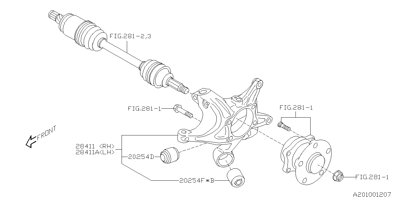 Diagram REAR SUSPENSION for your 2023 Subaru Impreza   