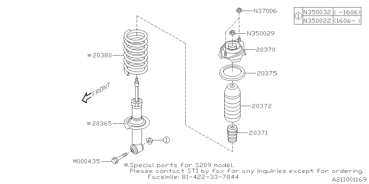 Diagram REAR SHOCK ABSORBER for your 2005 Subaru Impreza   