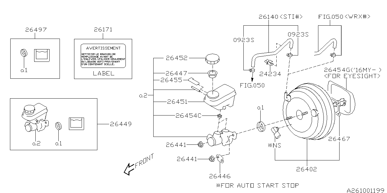 Diagram BRAKE SYSTEM (MASTER CYLINDER) for your 2019 Subaru Impreza   