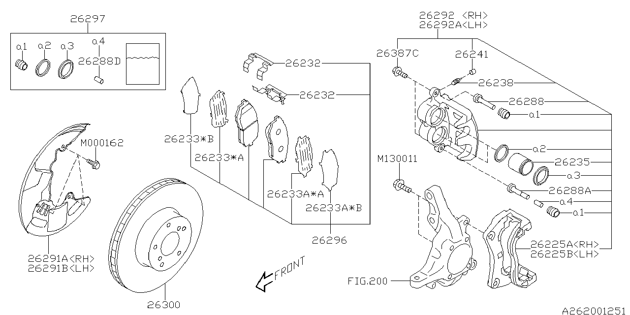 Diagram FRONT BRAKE for your 2016 Subaru WRX   