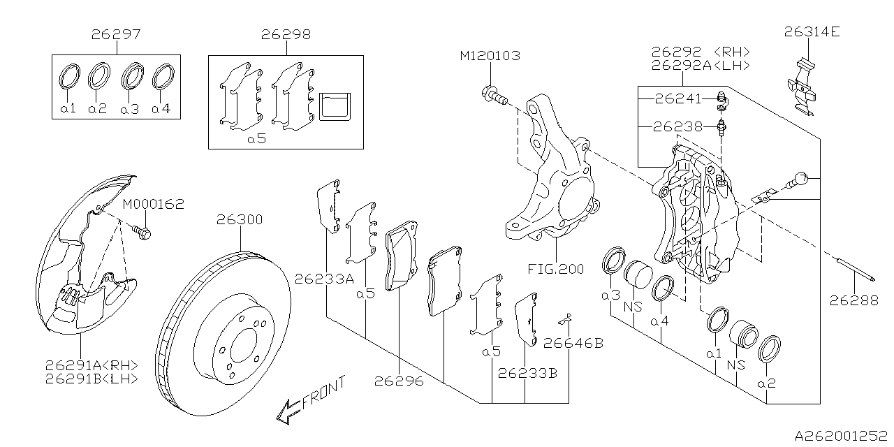 Diagram FRONT BRAKE for your 2017 Subaru STI  Base 