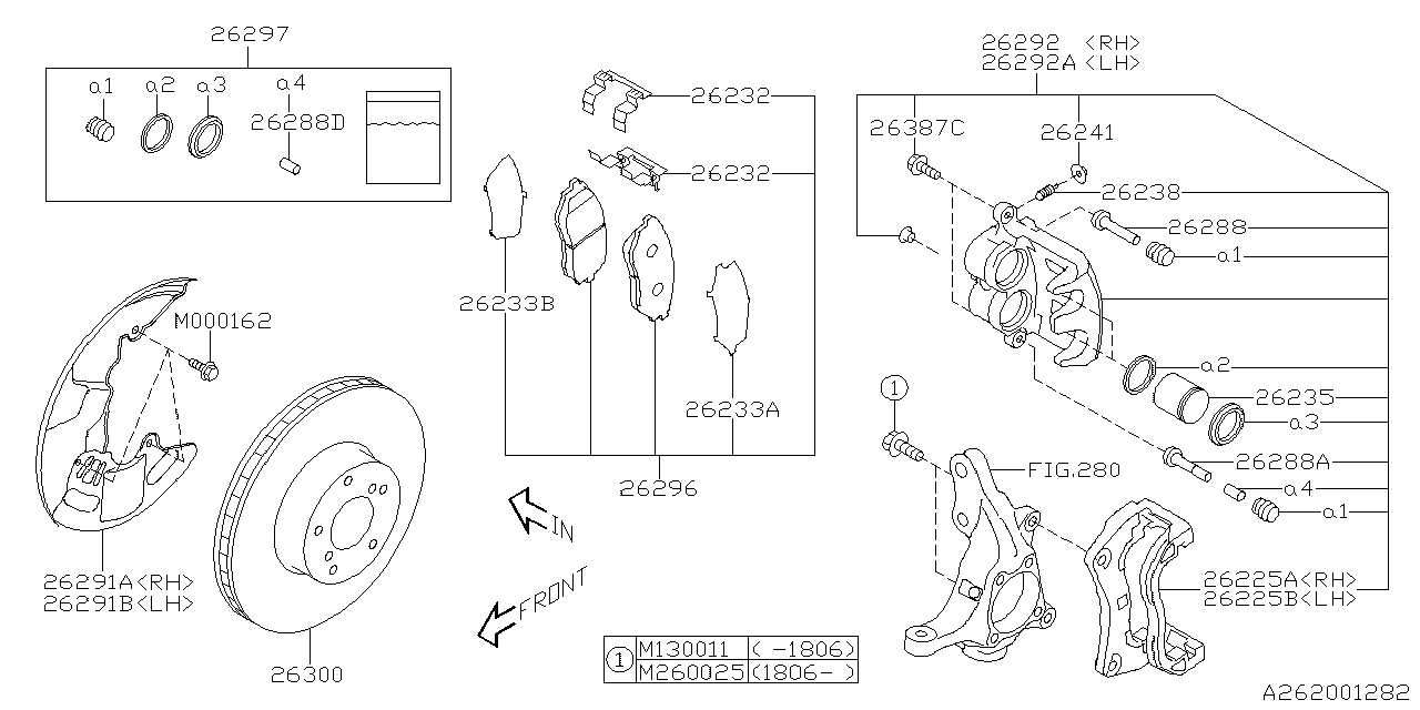 Diagram FRONT BRAKE for your 2017 Subaru STI   