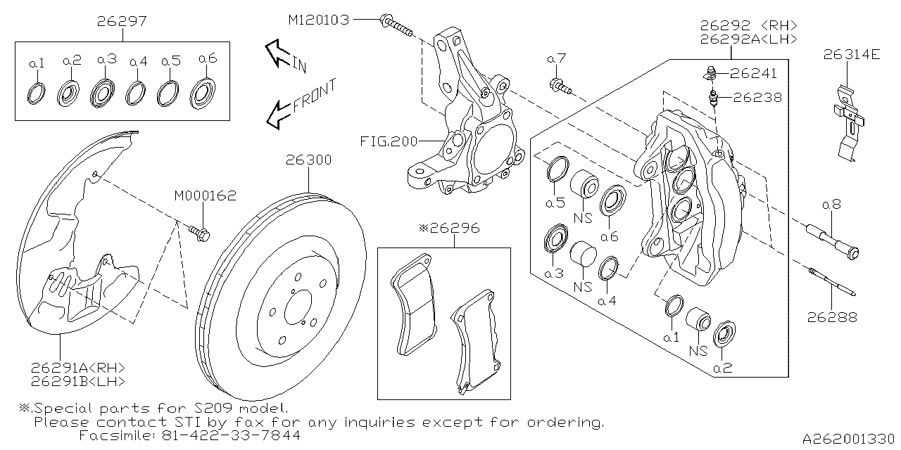 Diagram FRONT BRAKE for your 2024 Subaru BRZ   