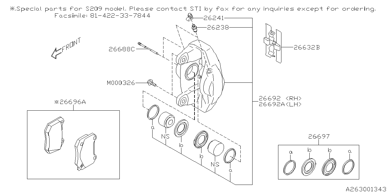 Diagram REAR BRAKE for your Subaru STI  