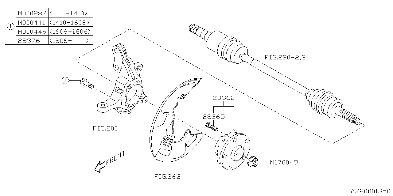 Diagram FRONT AXLE for your 2018 Subaru WRX   