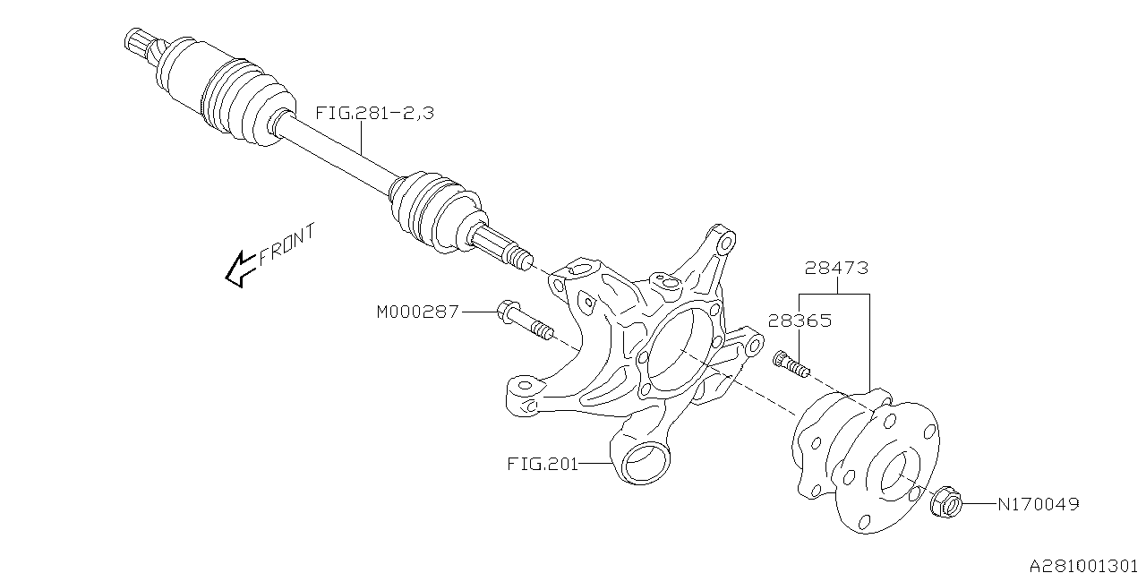 Diagram REAR AXLE for your 2018 Subaru WRX   