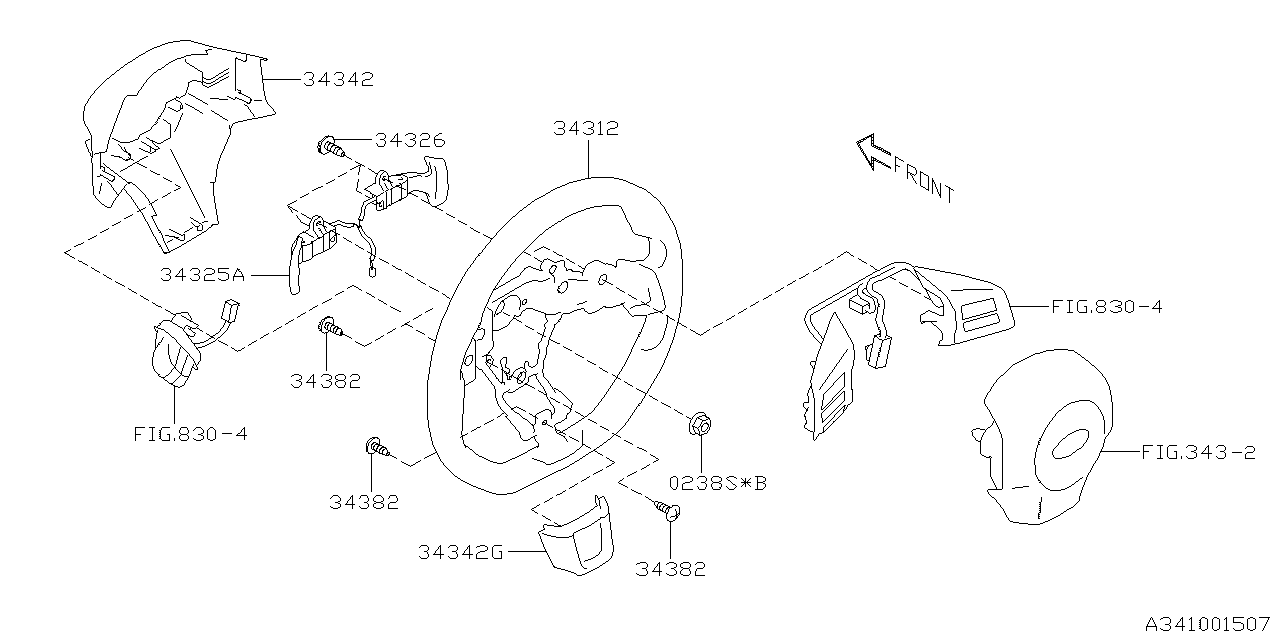 Diagram STEERING COLUMN for your 2024 Subaru Impreza   