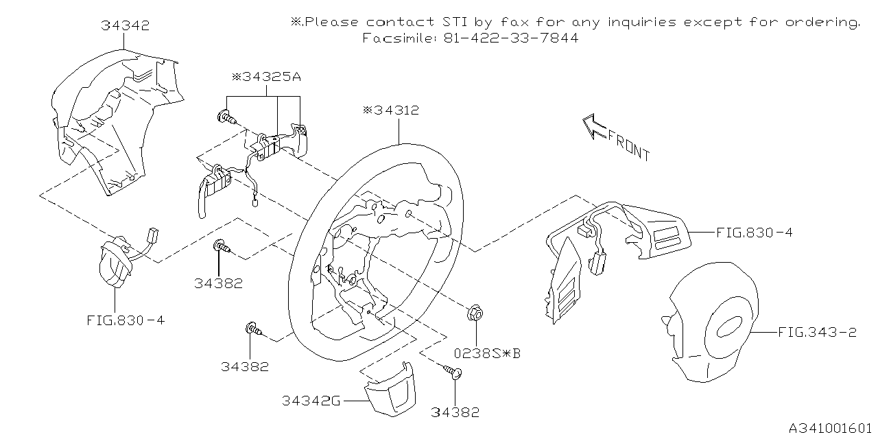 Diagram STEERING COLUMN for your 2013 Subaru Crosstrek  Premium 