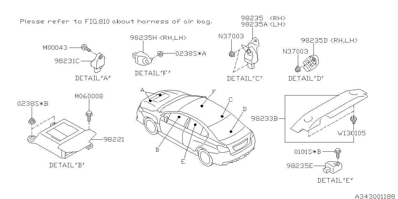 Diagram AIR BAG for your 2022 Subaru Outback   