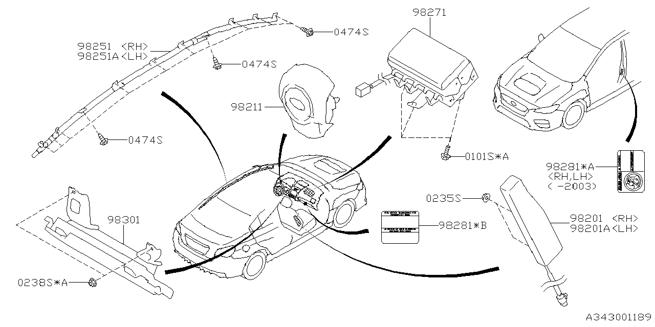 Diagram AIR BAG for your 2016 Subaru WRX   