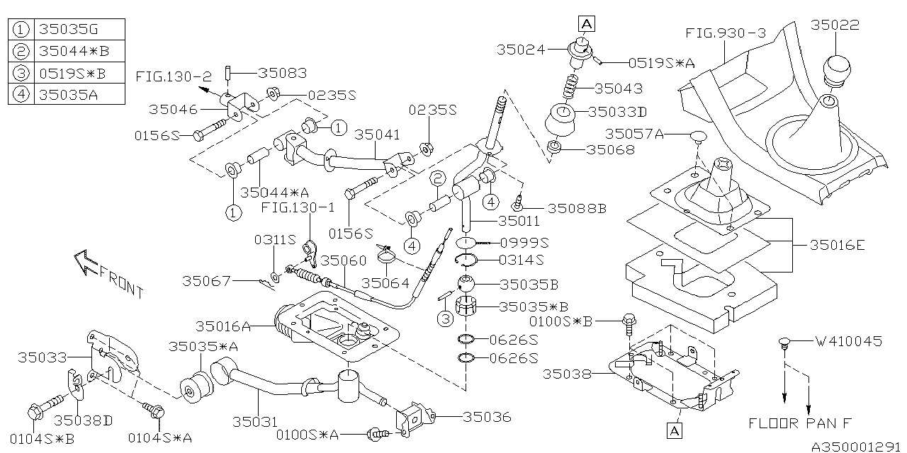 Diagram MANUAL GEAR SHIFT SYSTEM for your 1993 Subaru Impreza   