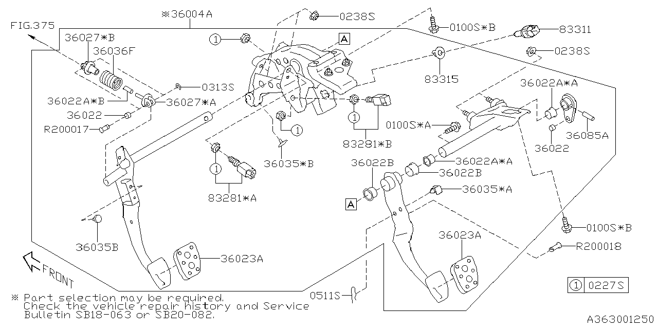 Diagram PEDAL SYSTEM for your 2019 Subaru Crosstrek  Limited w/EyeSight 