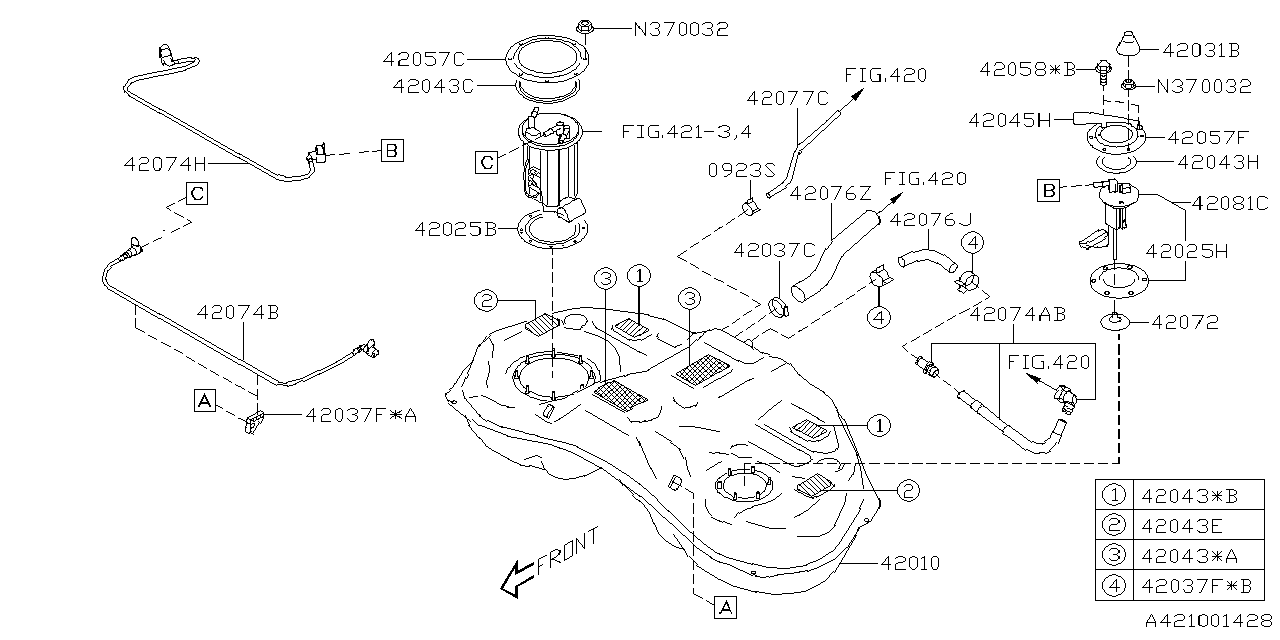 Diagram FUEL TANK for your 2011 Subaru Impreza   