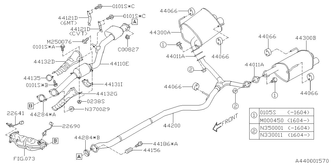 Diagram EXHAUST for your 2023 Subaru Forester   