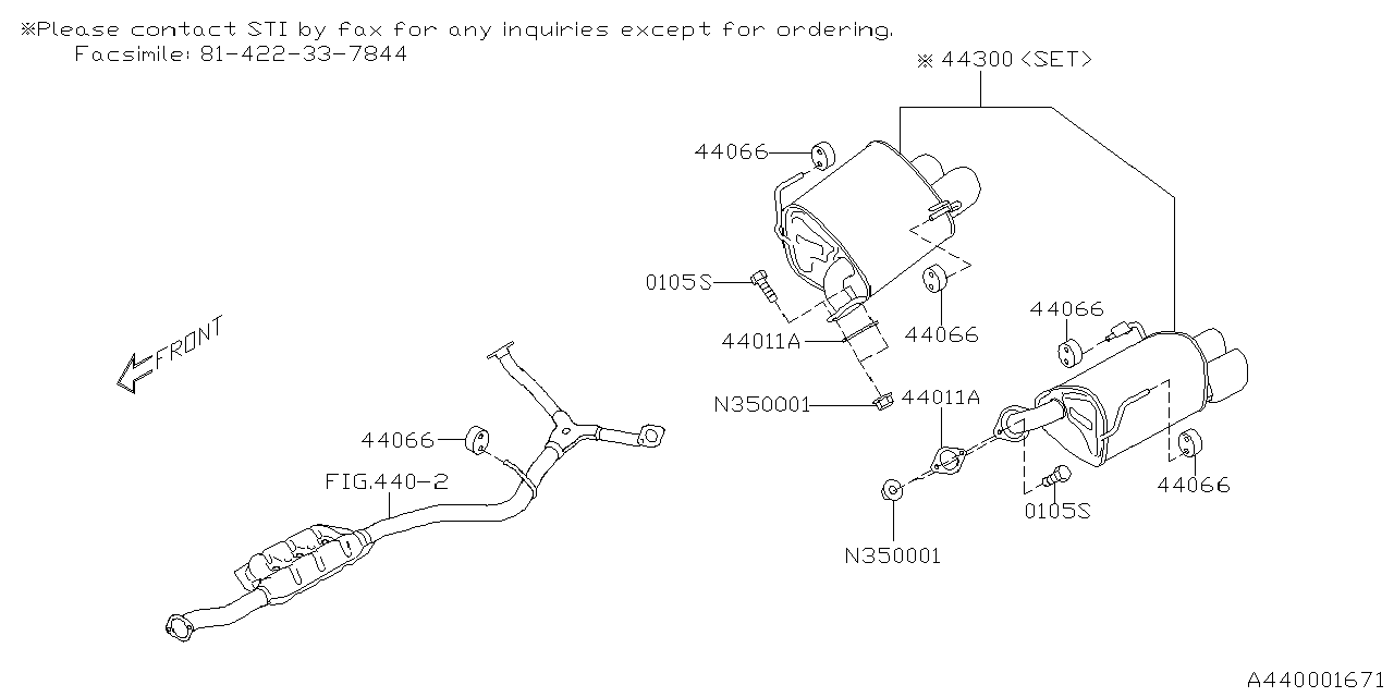 Diagram EXHAUST for your Subaru