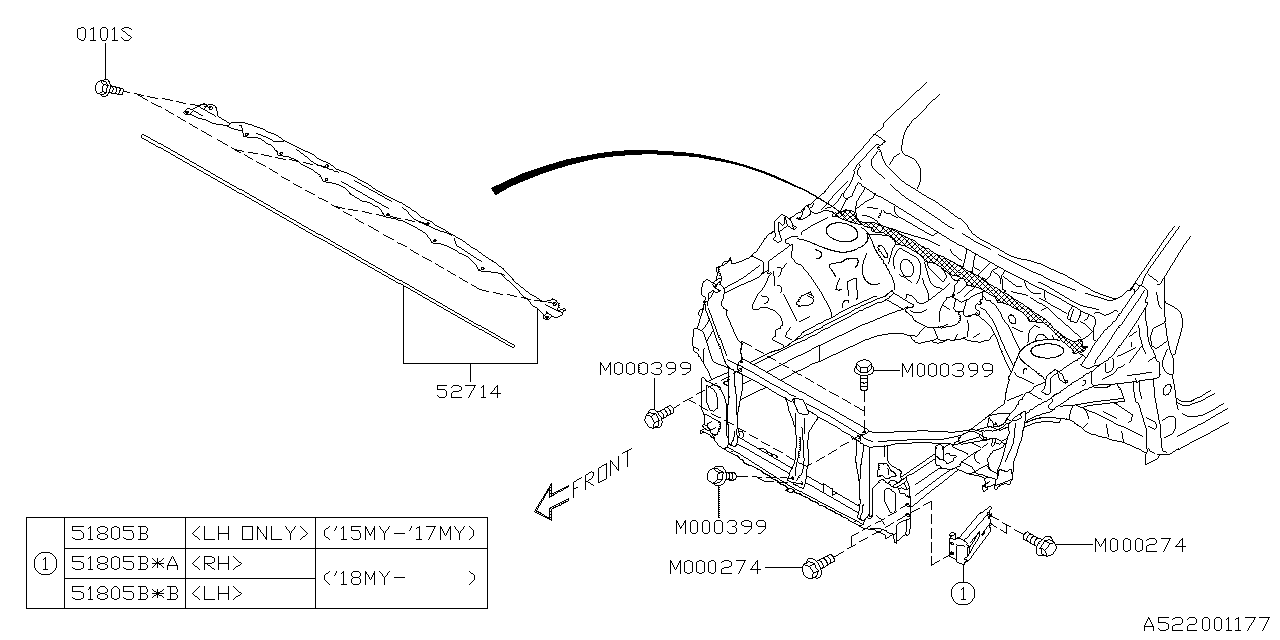 Diagram SIDE PANEL for your 2019 Subaru WRX   