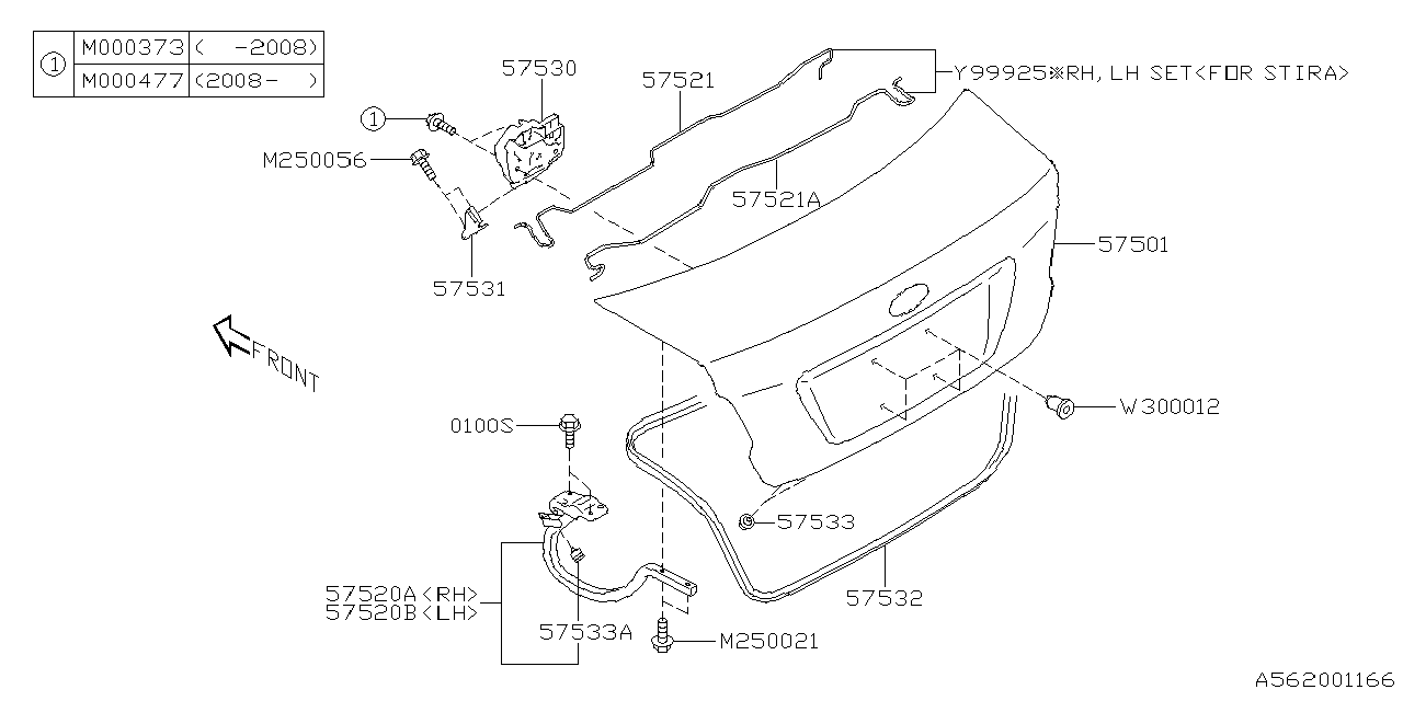 Diagram TRUNK & FUEL PARTS for your 2004 Subaru Impreza  RS Sedan 