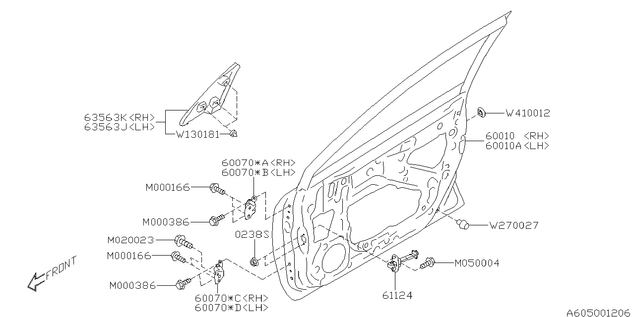 Diagram FRONT DOOR PANEL & REAR(SLIDE)DOOR PANEL for your 2007 Subaru Impreza   