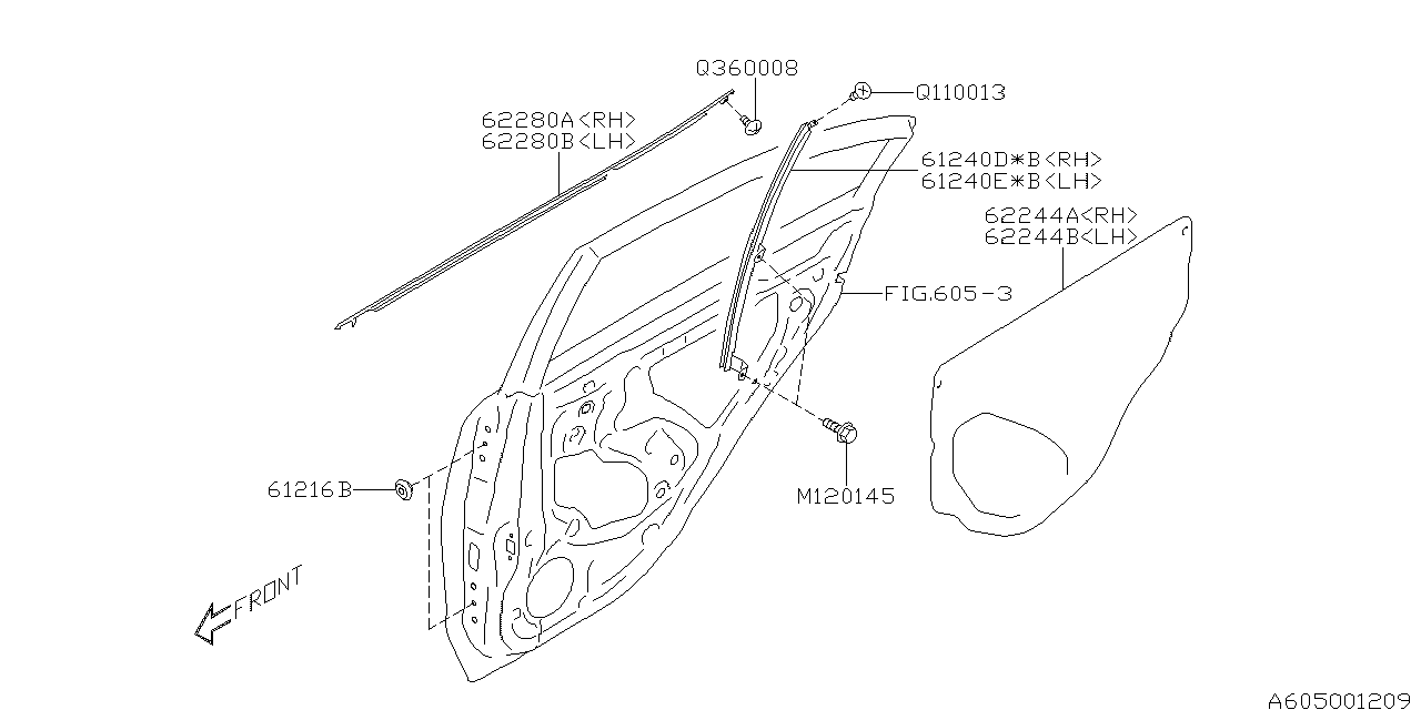 Diagram FRONT DOOR PANEL & REAR(SLIDE)DOOR PANEL for your Subaru