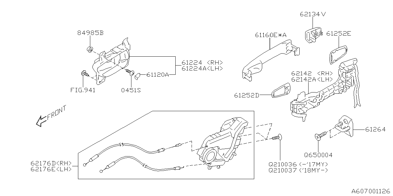 Diagram DOOR PARTS (LATCH & HANDLE) for your 2015 Subaru STI   