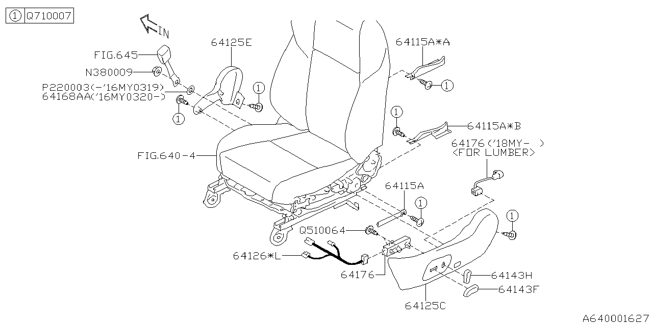 Diagram FRONT SEAT for your 2019 Subaru Crosstrek   