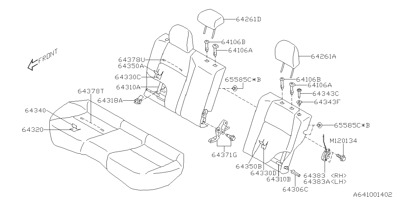 Diagram REAR SEAT for your 2015 Subaru STI   