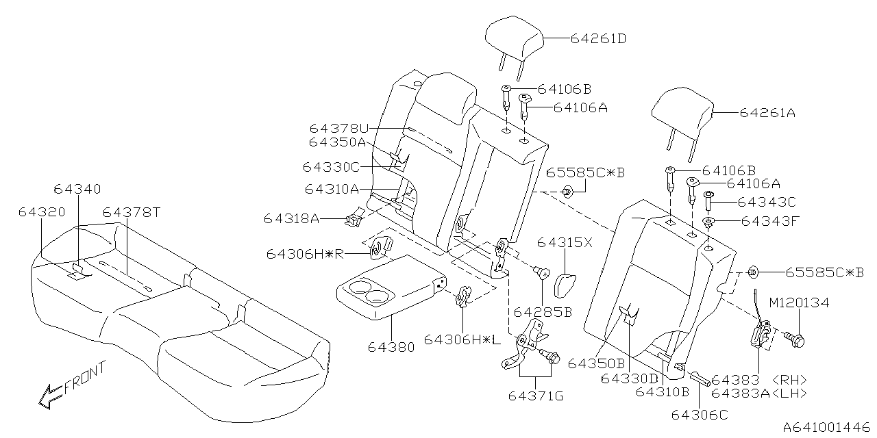 Diagram REAR SEAT for your 2022 Subaru Impreza  Premium Wagon 