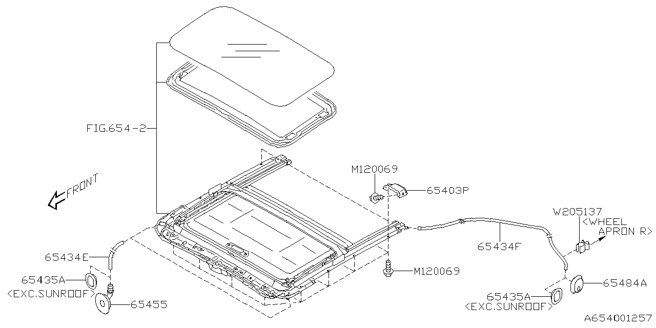 Diagram SUN ROOF for your 2006 Subaru Forester   