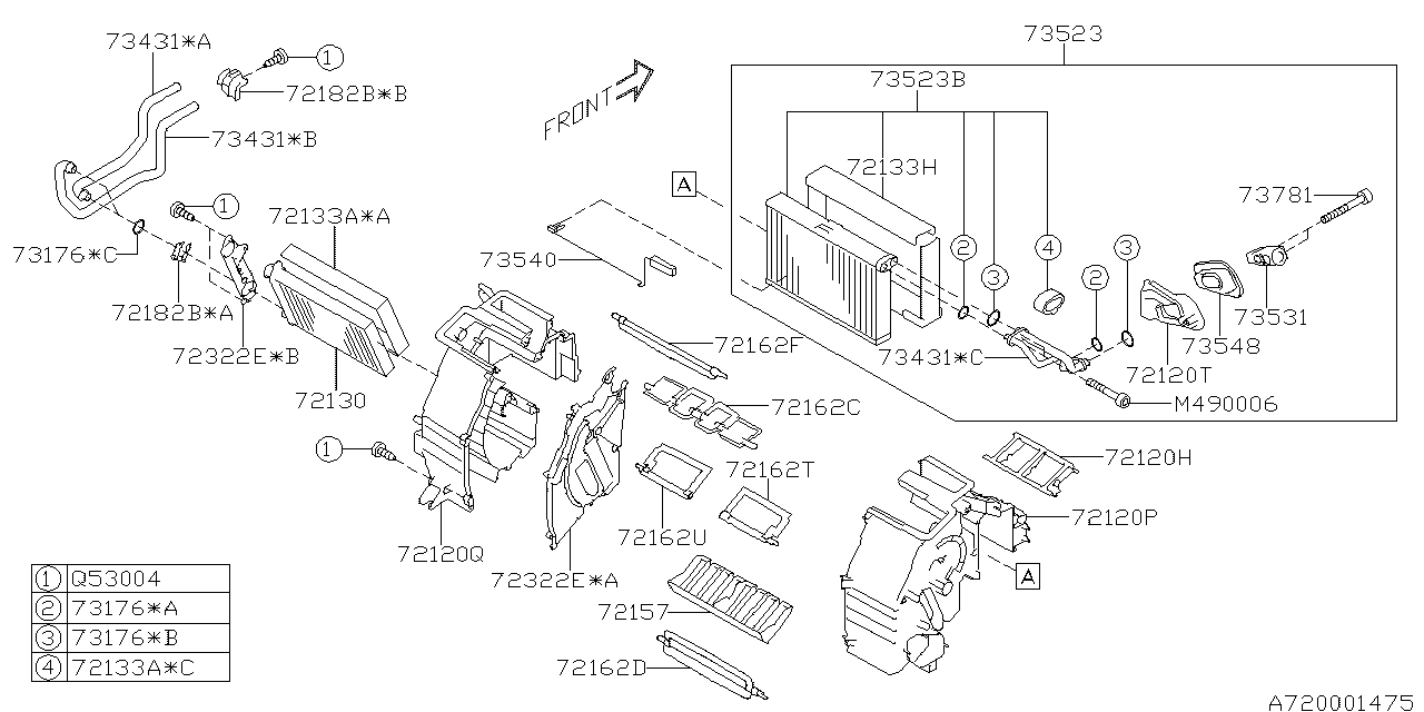 Diagram HEATER SYSTEM for your Subaru Legacy  Sedan