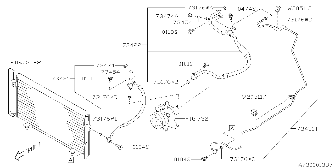 Diagram AIR CONDITIONER SYSTEM for your 2018 Subaru WRX  LIMITED WITH LIP ES 